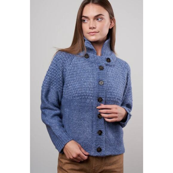 The Great. Sweaters - THE GREAT shrunken hearth cardigan sweater - saltwater blue Size 0 $395